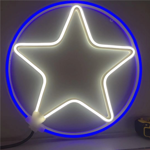 Letrero Luminoso LED de Neón Flexible con Diseño Circular de Estrella de <span class=keywords><strong>Cinco</strong></span> Puntas, Diseño de Doble Color, Varias Especificaciones - Product Image 1