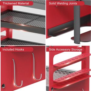 Support mural pour organisateur <span class=keywords><strong>d</strong></span>'outils électriques, support de stockage <span class=keywords><strong>d</strong></span>'outils sans fil, étagère à outils en métal robuste à 4 niveaux pour garage, <span class=keywords><strong>atelier</strong></span> - Product Image 4