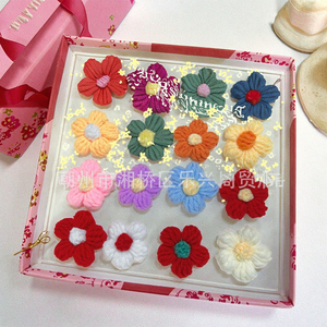 Finished Diy Hand-woven Puff Flower Camellia Clothing Accessories Christmas Gift Tree Decoration <b>Wool</b> Flowers Hand Crochet - Product Image 1