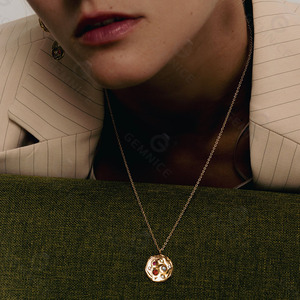 Gemnel venta al por mayor a granel nueva llegada 14K chapado en oro personalizar lujo calidad Beat declaración colgante collar - Product Image 2