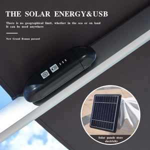 Panneau <span class=keywords><strong>solaire</strong></span> LED en porte-à-faux, 1 pièce, noir crème, blanc, pour événements en plein air, avec base de réservoir d'eau lumineux, avec roue - Product Image 6