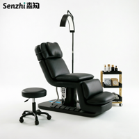 Nouveau Lit de Beauté de Luxe à 3 Moteurs, Camillas pour Cils, Lit pour Extensions de Cils, Base Noire en Cuir, Lit Facial Électrique pour Salon de Beauté