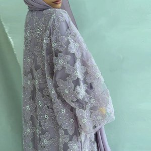 メキシゾ ラグジュアリー レディース アバヤ エレガント フローラル パール カフタン ヒジャブ付き ラマダン イード ムスリム向け モダン イスラム キモノ ロングローブ - Product Image 4