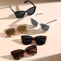 Nouvelles lunettes de soleil œil de chat américaines européennes à la mode Style transfrontalier populaire avec lentilles UV400 Jambes creuses Grand cadre carré