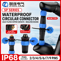 Connecteur SP21 Weipu étanche IP68 à sertir et à souder SP2110/S3 SP2111/P3, fiche mâle et femelle 3 broches, type d'accouplement