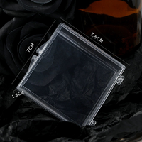 Boîte de rangement carrée transparente en plastique pour faux ongles, faite à la main, avec couvercle rabattable, pour emballage d'ongles à presser