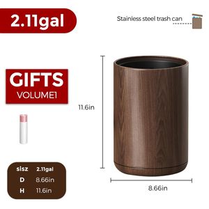 Classic Round PP Standing Decorate Modern Household Hotel Office Rubbish Dustbin Kitchen <b>Bin</b> Bedroom Large Capacity Trash Can - Product Image 4