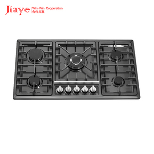 Cuisinière à gaz professionnelle en fonte avec 5 brûleurs intégrés, plaque de cuisson avec panneau en acier inoxydable - Product Image 2