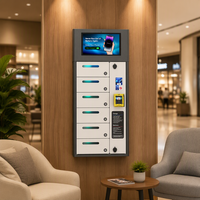 Y2 Power ZEN Pro, casier de recharge mural pour téléphones à 6 compartiments avec paiement par carte et écran publicitaire de 14 pouces, distributeur automatique de recharge de téléphones