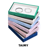 Plateau à bijoux empilable de luxe en velours, plateau de rangement à bijoux de haute qualité, plateau de présentation de bijoux personnalisé avec logo pour comptoir