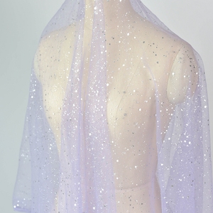 Abito da sposa in maglia di pizzo con ricamo a caldo multicolore in polvere abbronzante tessuto da sposa fatto a mano fai da te con spolveratura in oro - Product Image 2