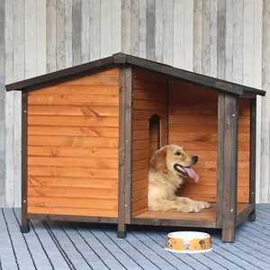 नया डिज़ाइन वाटर रेन प्रूफ़ आउटडोर पालतू पिंजरा लकड़ी का कुत्ता घर बड़ा पालतू केनेल