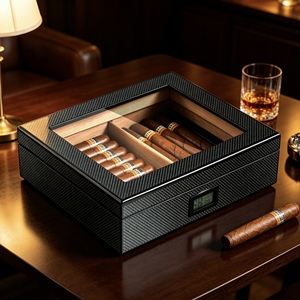 Estuche de viaje resistente de madera para humidor, para almacenamiento en el hogar y viajes de larga distancia al aire libre, para caja de puros. - Product Image 1