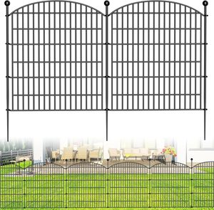 Valla Decorativa para Jardín, Valla para Perros sin Excavación para Exteriores, Paneles de Valla Altos Resistentes a la Oxidación para Jardín - Product Image 1