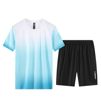 T-shirts de sport décontractés écologiques pour hommes, été, 100% polyester jersey, col rond, manches courtes, tricotés, imprimés, pour le quotidien et la course à pied