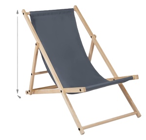 Chaise en bois de hêtre réglable style lune pour la plage, le camping en plein air, les pique-niques, design moderne, chaise longue pliable - Product Image 2