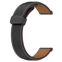 Kingsmax 20mm 22mm Bracelet de montre en cuir de luxe véritable pour Huawei Watch 4 Bracelet de sport + Bracelets de remplacement à boucle en D magnétique