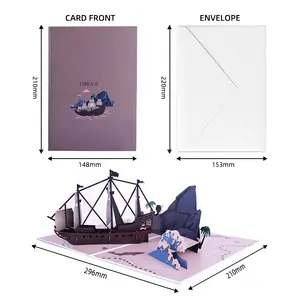 Winpsheng Exquisite Boat Pop up Cards 3D Sports Series biglietto di auguri modello di nave