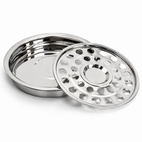 Ensemble d'articles de communion de foi chrétienne en acier inoxydable moderne personnalisé fournitures d'église plateau et disque de communion tout autour en argent