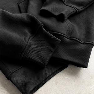 Sudadera Unisex con Doble Capucha, Negra, Oversize, Corte Cuadrado, 100% Algodón Grueso de 500 g/m², con Logotipo Personalizado para Fabricantes de Ropa Urbana - Product Image 6