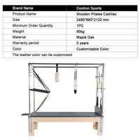 Pilates Reformer Kit Premium Maple Machine dengan Reformer Box dan Resistance Adjustable Smooth Glide untuk Penggunaan di Rumah atau Studio