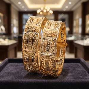 Venta al por mayor de 14K 18K 24K Latón chapado en oro moda Kada y pulseras, formando Kada y pulseras, pulsera tradicional Kada para mujer. - Product Image 4