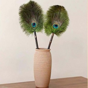 <span class=keywords><strong>Plumeau</strong></span> de plumes de paon et d'autruche Vintage Portable pour le balayage de la poussière à la maison et l'utilisation de la voiture <span class=keywords><strong>plumeau</strong></span> de décoration de l'espace électrostatique - Product Image 1