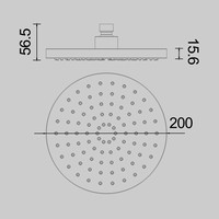 Pommeau de douche de salle de bain en laiton à débit élevé, à sortie unique, style linéaire simple, effet pluie, moderne coréen, accessoires de robinetterie