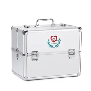 Metal Aluminium Health First Aid Kit Box Medical Custom Multi-Functional Case For First Aid Kit Hard Box Storage Suppliers