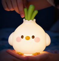 Lampe en silicone créative en forme d'oiseau ailé, rechargeable, à commande tactile et par claquement, pour enfants, décoration d'intérieur, veilleuse de chevet pour chambre à coucher