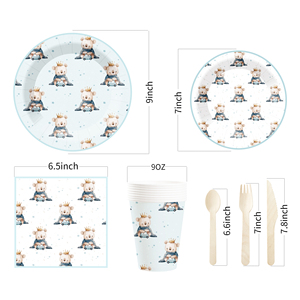 Juego de Vajilla para Fiesta de Revelación de Género con Temática de Osos DAMAI, Decoración de Osos en Acuarela para Baby Shower - Product Image 4
