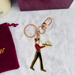 Elegante Colgante Metálico con Figura de Camarero, Amuleto Esmaltado con Marco Dorado para Bolsos, Accesorio de Moda de Lujo para Hombres y Mujeres - Product Image 5