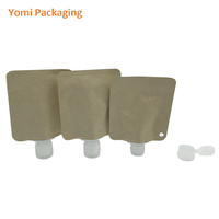 Recharge en papier kraft brun biodégradable écologique recyclé imprimé sur mesure en stock pochette à bec debout 100ml 200ml 500ml