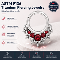 JiaXin Anneau de nez articulé en titane ASTM F136, boucles d'oreilles pour tragus, hélix, cartilage, conque, anneaux de narine, anneaux de lèvre