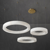 Lustre moderne en cuivre rond de haute qualité, homologué CE, pour salon, salle à manger, villa, éclairage LED