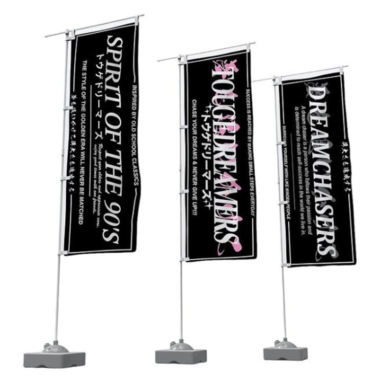 Op Maat Gemaakte Rechthoek Verticale Reclame Banner Tentoonstelling Evenement Festival Strandvlaggen Paalstand Straat Custom Nobori Vlaggen