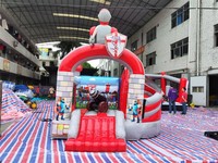Château gonflable commercial pour enfants avec toboggan, combo château gonflable et toboggan, château gonflable pour enfants avec toboggan