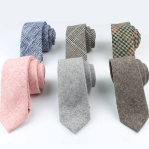 Garçons d'honneur cadeaux hommes affaires maigre <span class=keywords><strong>cravate</strong></span> marine Orange marron clair <span class=keywords><strong>Tweed</strong></span> laine <span class=keywords><strong>cravate</strong></span> pour mariage - Product Image 4