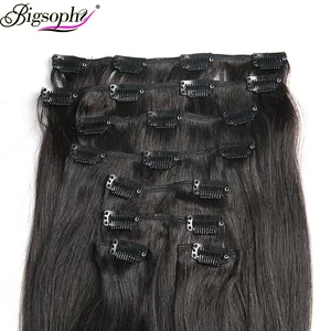 Factory High Quality Invisible Seamless Clip In Hair Extension,Natural Black Hair Extensions Clip In Human Hair