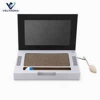 Griffoir pour chat en forme d'ordinateur portable, en carton ondulé, design bureau, mobilier interactif, vente en gros