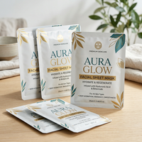 Sac cosmétique personnalisé en aluminium thermoscellé sur trois côtés, résistant à l'humidité, respectueux de l'environnement, avec trou de suspension pour masque facial et shampoing