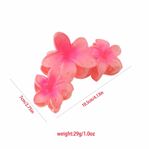 SHESHARES Pince à <span class=keywords><strong>Cheveux</strong></span> Grande Taille en Acétate Style Hawaïen Tendance, Motif Fleur de Plumeria, Dégradé Doux, 3 Fleurs, pour Femme - Product Image 6