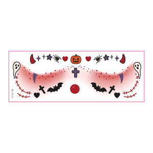 Tatouages de visage d'<span class=keywords><strong>Halloween</strong></span> imperméables et résistants à la transpiration Conceptions de <span class=keywords><strong>maquillage</strong></span> fantômes mignons pour le Nouvel An pour un look festif - Product Image 5