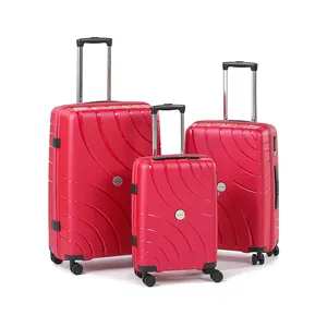 PP große Gepäck tasche Trolley Koffer 4 Spinner Räder benutzer definierte Handgepäck 3 Stück Gepäcks ets 19 23 27 Zoll