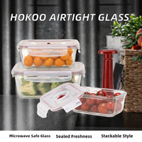 Boîte à lunch moderne en verre borosilicate écologique, récipients de conservation alimentaire sans plastique avec couvercle en silicone robuste et hermétique