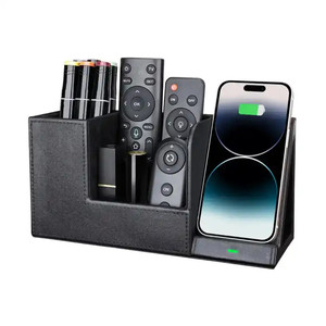 Tv telecomando scatola di immagazzinaggio con 3 scomparti per organizzazione di occhiali wireless con supporto di ricarica usb per ufficio - Product Image 5