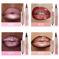 Vente en gros de rouge à lèvres double embout 2 en 1, rouge à lèvres mat et crayon à lèvres, gloss à lèvres brillant effet miroir, maquillage pour les lèvres