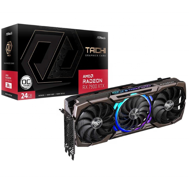 ASRock Radeon RX 7900 XTX TAICHI 24G GDDR6 Three Fan Gaming Graphics Card New & Used Hot Desktop 384bit GPU