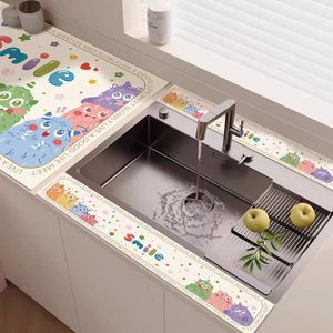 Tapete de Tierra de Diatomeas para Encimera de Cocina, Diseño de Dibujos Animados, Rectangular, Impermeable, Absorbente, para Fregadero - Product Image 1