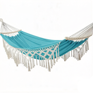 Hamaca Doble Portátil Moderna <span class=keywords><strong>para</strong></span> Exteriores, <span class=keywords><strong>Dos</strong></span> Cojines Decorativos, Tela de Algodón/Poliéster Ecológica y Duradera <span class=keywords><strong>para</strong></span> Muebles de Exterior - Product Image 5